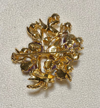 Load image into Gallery viewer, AUTHENTIC SWOBODA FLOWER BROOCH ~ AMETHYST, PERIDOT
