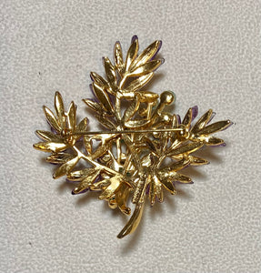 AUTHENTIC SWOBODA PINE APPLE BROOCH ~ AMETHYST, GREEN MOONSTONE