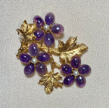 Load image into Gallery viewer, AUTHENTIC SWOBODA FLOWER BROOCH ~ AMETHYST, PEARL
