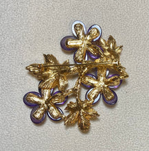 Load image into Gallery viewer, AUTHENTIC SWOBODA FLOWER BROOCH ~ AMETHYST, PEARL
