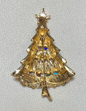 Load image into Gallery viewer, Authentic Swoboda Christmas Tree Brooch ~ Multi-stone, Garnet, Ruby
