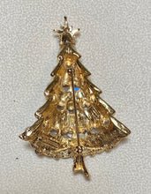 Load image into Gallery viewer, Authentic Swoboda Christmas Tree Brooch ~ Rainbow Moonstone, Garnet, Ruby
