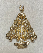 Load image into Gallery viewer, Authentic Swoboda Christmas Tree Brooch ~ White and Green Moonstone
