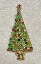 Load image into Gallery viewer, Authentic Swoboda Christmas Tree Brooch ~ Peridot, Garnet

