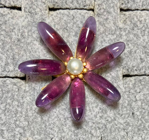 AUTHENTIC SWOBODA RING ~ AMETHYST, PEARL