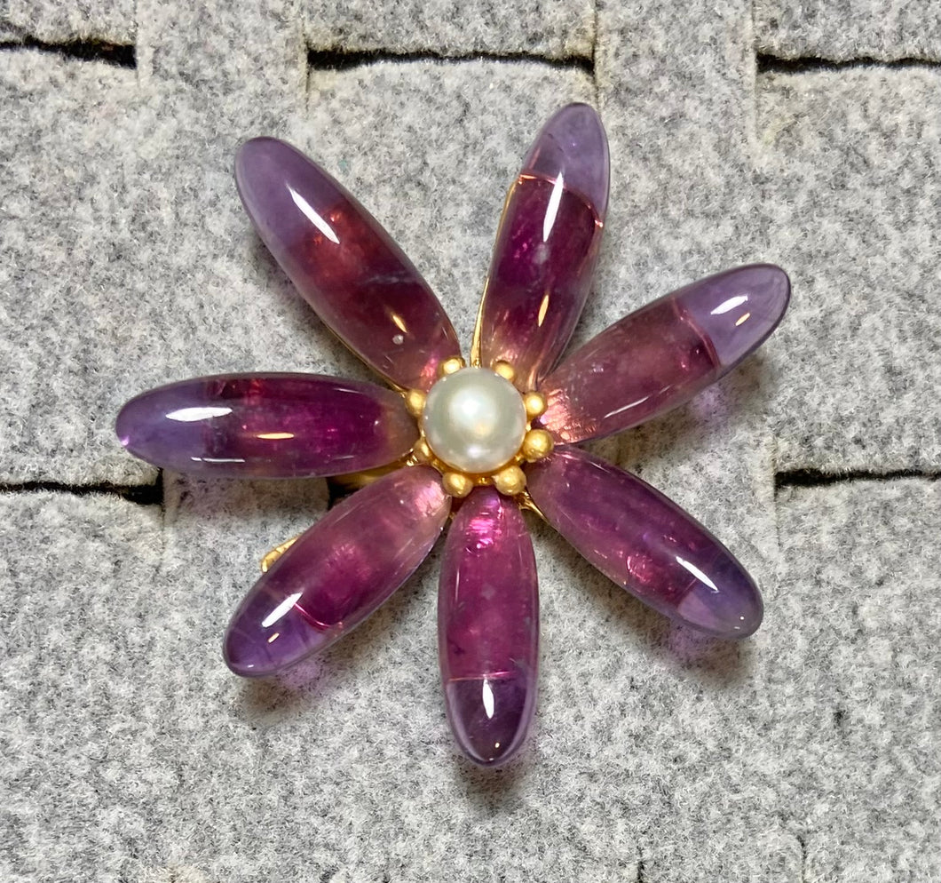 AUTHENTIC SWOBODA RING ~ AMETHYST, PEARL