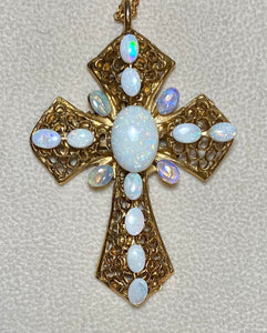 Authentic Swoboda Cross Pendant ~ Genuine Australian Opal
