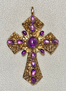 Authentic Swoboda Cross Pendant ~ Amethyst