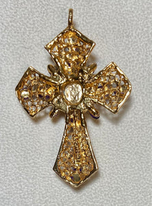 Authentic Swoboda Cross Pendant ~ Amethyst