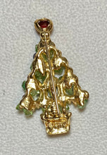 Load image into Gallery viewer, Authentic Swoboda Christmas Tree Brooch ~ Garnet, Peridot
