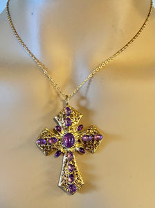 Authentic Swoboda Cross Pendant ~ Amethyst