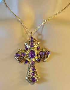 Authentic Swoboda Cross Pendant ~ Amethyst