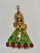 Load image into Gallery viewer, Authentic Swoboda Christmas Angel Pendant ~ Garnet, Peridot
