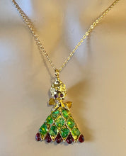 Load image into Gallery viewer, Authentic Swoboda Christmas Angel Pendant ~ Garnet, Peridot
