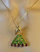 Load image into Gallery viewer, Authentic Swoboda Christmas Angel Pendant ~ Garnet, Peridot
