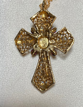 Load image into Gallery viewer, Authentic Swoboda Cross Pendant ~ Moonstone, Garnet
