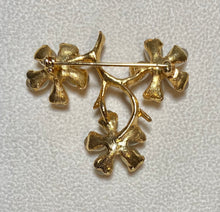Load image into Gallery viewer, AUTHENTIC SWOBODA FLOWER  BROOCH ~ MOONSTONE, GARNET

