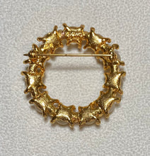 Load image into Gallery viewer, AUTHENTIC SWOBODA FLOWER WREATH BROOCH ~ MOONSTONE, PERIDOT
