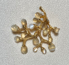 Load image into Gallery viewer, AUTHENTIC SWOBODA TREE OF LIFE FLOWER BROOCH ~ MOONSTONE
