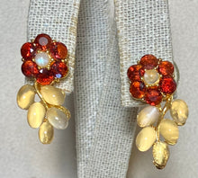 Load image into Gallery viewer, AUTHENTIC SWOBODA EARRINGS ~ Genuine Moonstone, Garnet ~ Pierced
