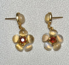 Load image into Gallery viewer, AUTHENTIC SWOBODA EARRINGS ~ Genuine Moonstone, Garnet ~ Pierced
