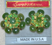 Load image into Gallery viewer, AUTHENTIC SWOBODA EARRINGS ~ JADE, PERIDOT
