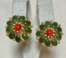 Load image into Gallery viewer, AUTHENTIC SWOBODA EARRINGS ~ JADE, CARNELIAN
