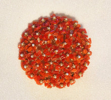 Load image into Gallery viewer, Coral and Fresh Water Pearl Cluster Brooch
