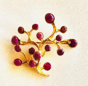 Genuine Ruby Tree of Life Brooch