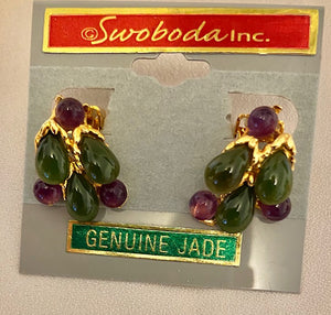 Jade and Amethyst Earring