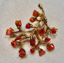 Load image into Gallery viewer, Tree of life Coral Brooch
