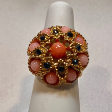 Load image into Gallery viewer, Coral and Sapphire Ring
