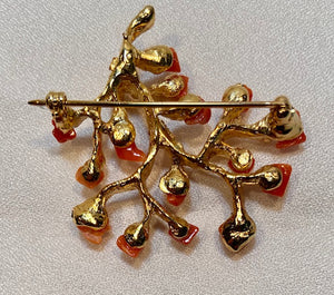 Tree of life Coral Brooch
