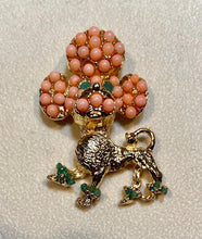 Load image into Gallery viewer, Coral and  Peridot Dog Brooch
