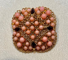 Load image into Gallery viewer, Coral and Garnet Brooch
