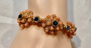 Coral and Sapphire Bracelet