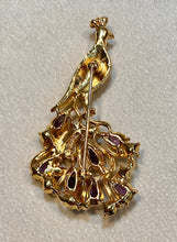 Load image into Gallery viewer, Peacock Amethyst, Peridot and Ruby Brooch
