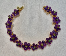 Load image into Gallery viewer, Amethyst and Peridot Flower Bracelet

