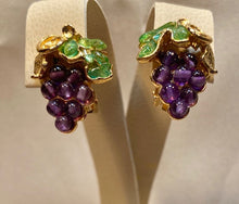 Load image into Gallery viewer, Amethyst and Peridot Strawberry Earring
