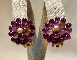 Amethyst and Water Pearl Earring