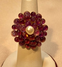 Load image into Gallery viewer, Amethyst and Fresh Water Pearl Ring
