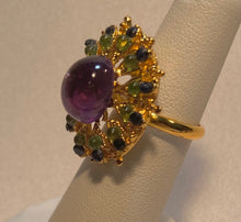 Load image into Gallery viewer, Amethyst, Peridot and Sapphire Ring
