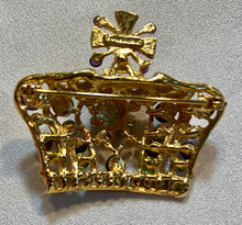 Load image into Gallery viewer, Amethyst and Peridot Crown Brooch
