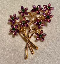 Load image into Gallery viewer, Bouquet Flower Amethyst and Peridot Brooch
