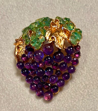 Load image into Gallery viewer, Strawberry Amethyst and Peridot Brooch
