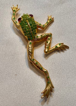 Load image into Gallery viewer, Peridot and Garnet Frog Brooch
