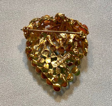 Load image into Gallery viewer, Peridot and Carnelian Strawberry Brooch
