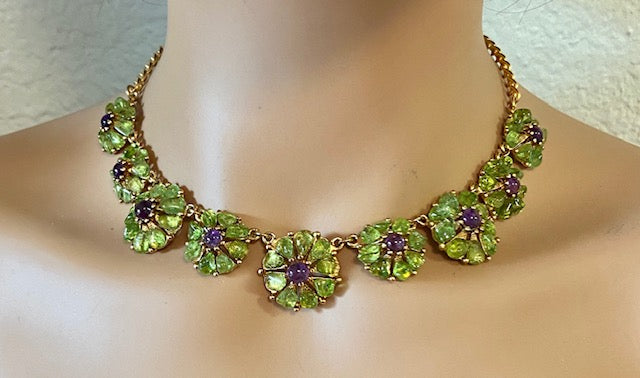 Peridot and on sale amethyst necklace