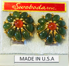 Load image into Gallery viewer, Jade and Carnelian Earring - Clip On
