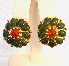 Load image into Gallery viewer, Jade and Carnelian Earring - Clip On
